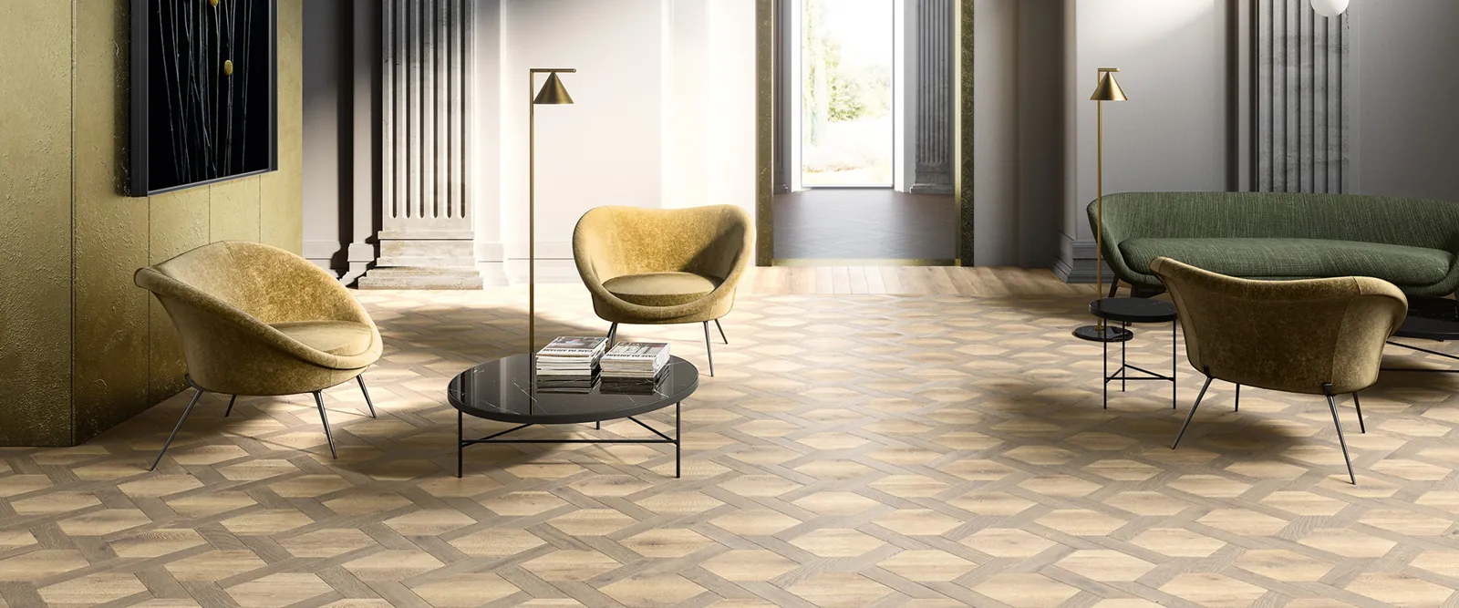 Salon avec parquet géométrique Itlas I Grandi Classici