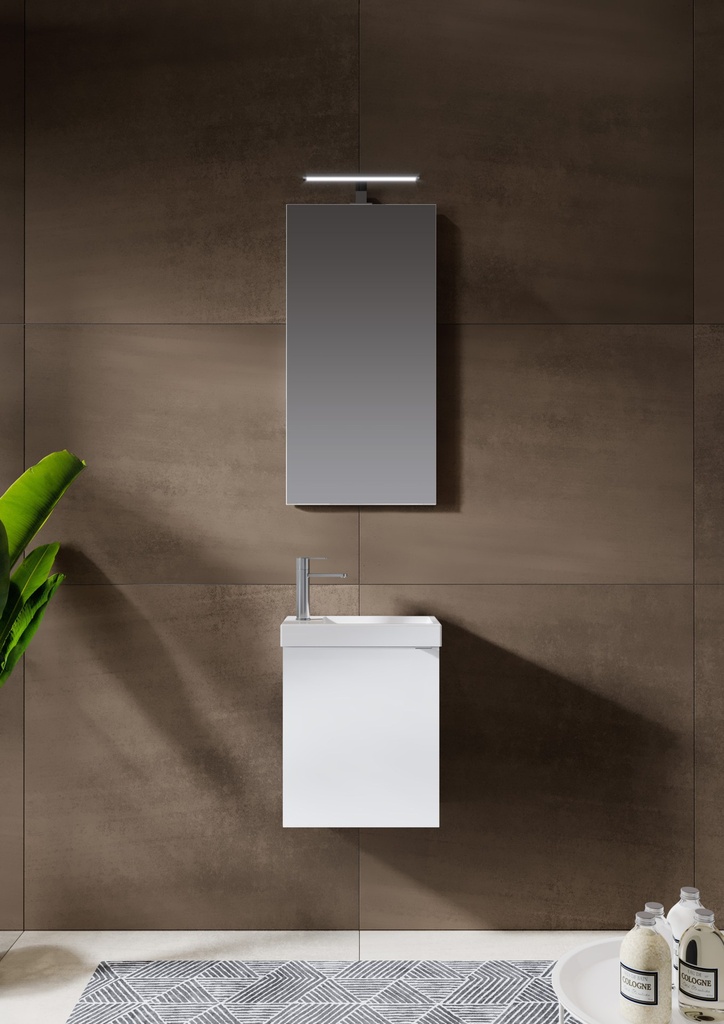 Riho Armoire miroir Porto 100 cm 3 portes blanc brillant sans électro L100 x H60 x P20 cm
